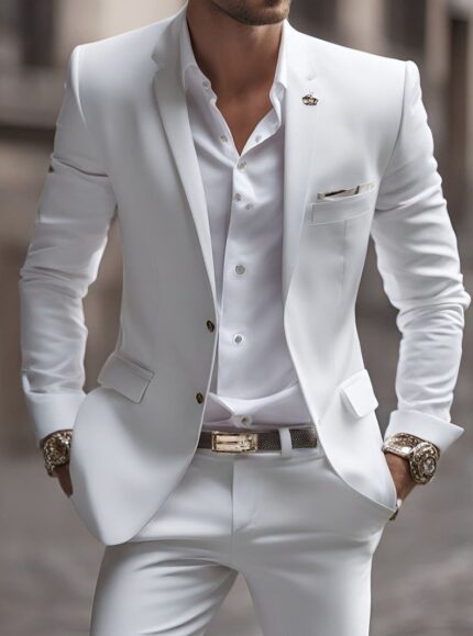 Mark Winston Royale imperial White House 2 Pc 3 Meter UNSTITCHED Suit Fabric for unique style and elite look